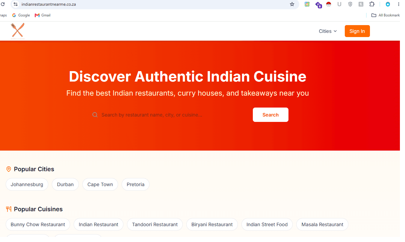 Indian Restaurant Directory